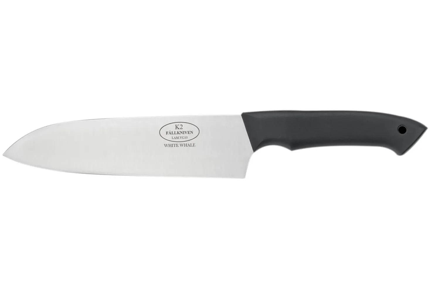 Couteau santoku Fallkniven Chef's Knife K2 lame 17,5cm manche thermorun noir