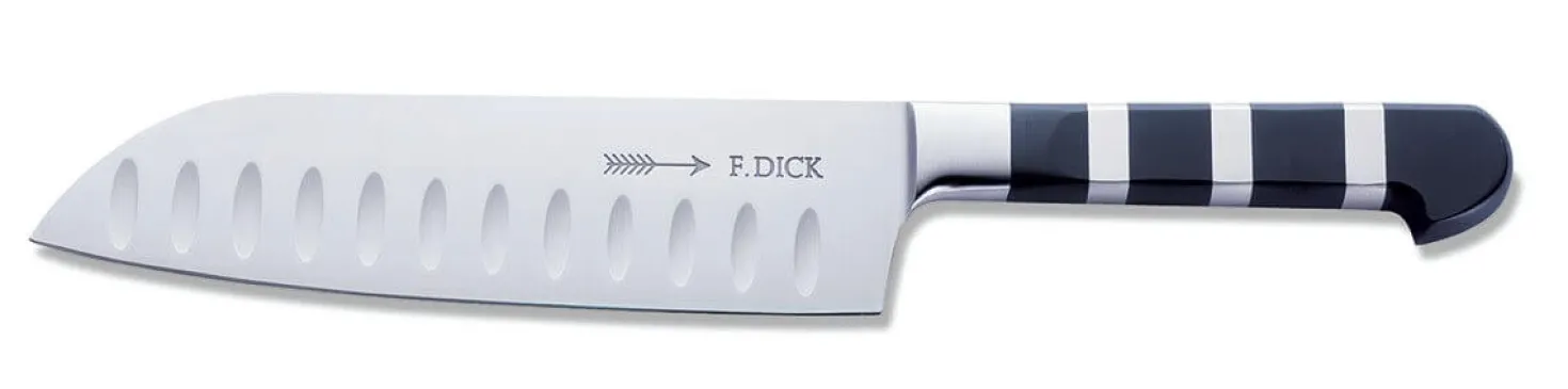 Couteau santoku forgé DICK 1905 lame alvéolée 18cm manche design