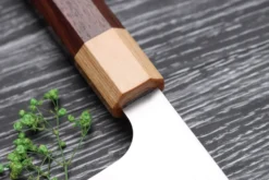 Couteau santoku japonais artisanal Kei Kobayashi SG2 Octogone 17cm
