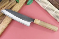 Couteau santoku japonais artisanal Wusaki Migaki G3 16,5cm