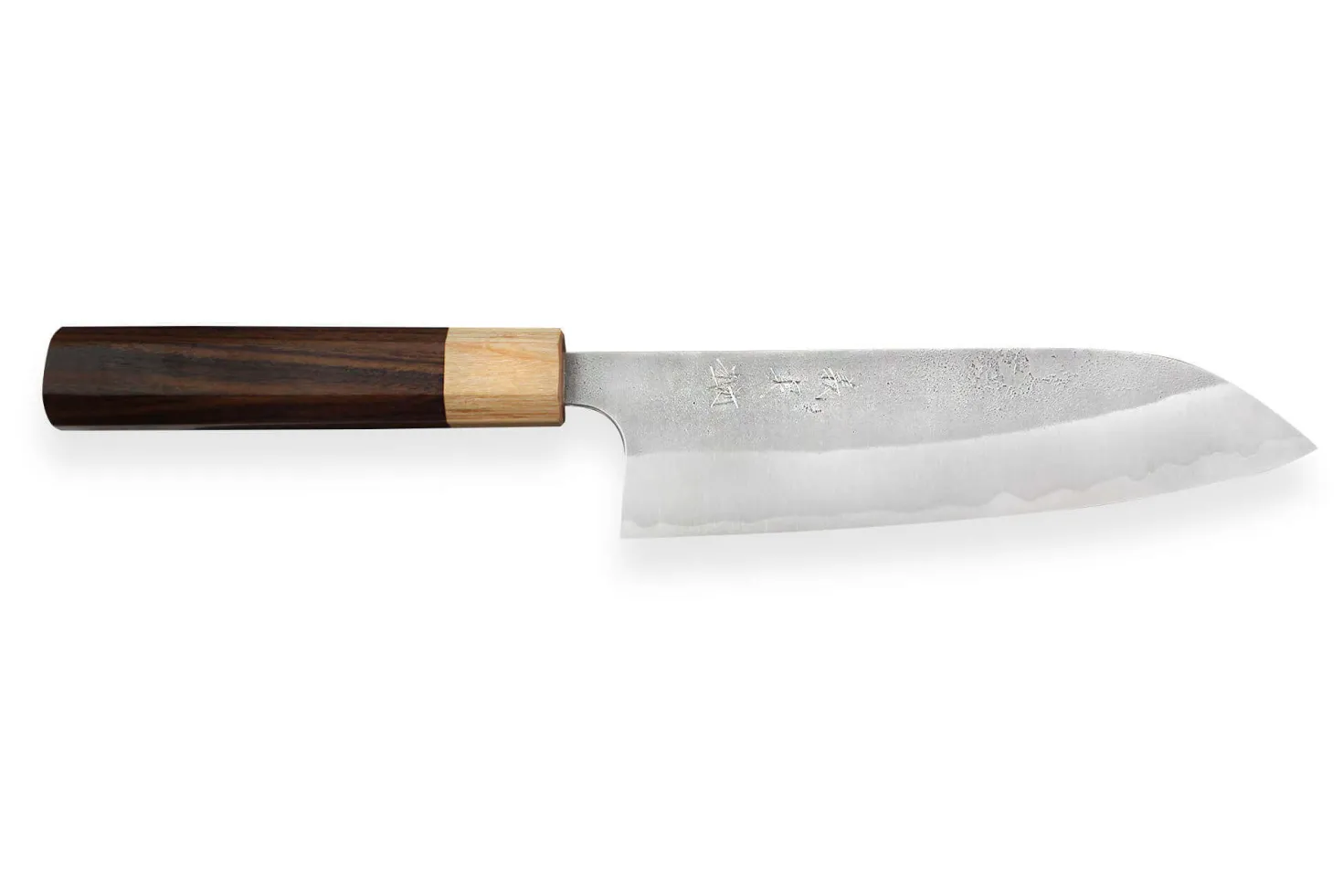 Couteau santoku japonais artisanal Yoshimi Kato AS Nashiji 17cm
