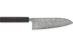Couteau santoku japonais artisanal Takeshi Saji R2 Nickel Damas 18cm