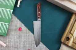 Couteau santoku japonais artisanal Masutani 16.5cm martelé