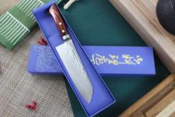 Couteau santoku japonais artisanal Masutani 16.5cm martelé