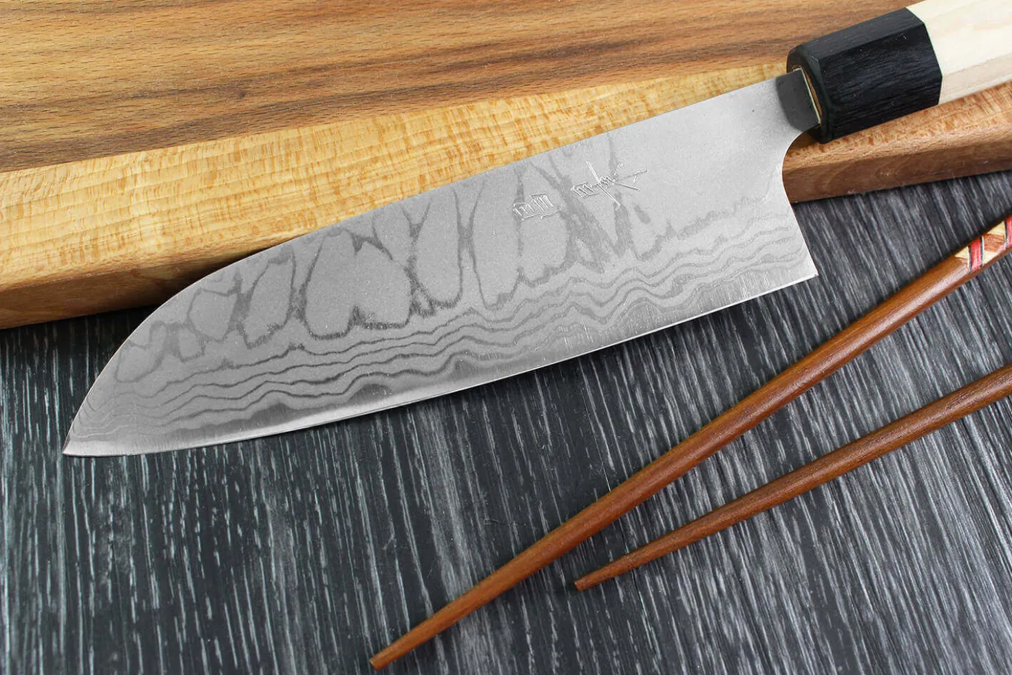 Couteau santoku japonais artisanal Masakage Shimo 17cm Shirogami