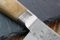 Couteau Santoku japonais artisanal Wusaki Nogami BS2 17cm manche en noyer