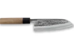 Couteau santoku japonais artisanal Wusaki Nakata BS2 16.5cm manche en noyer