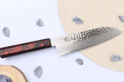 Couteau santoku japonais 17cm Sakai Takayuki Nanairo Wine Damas VG10