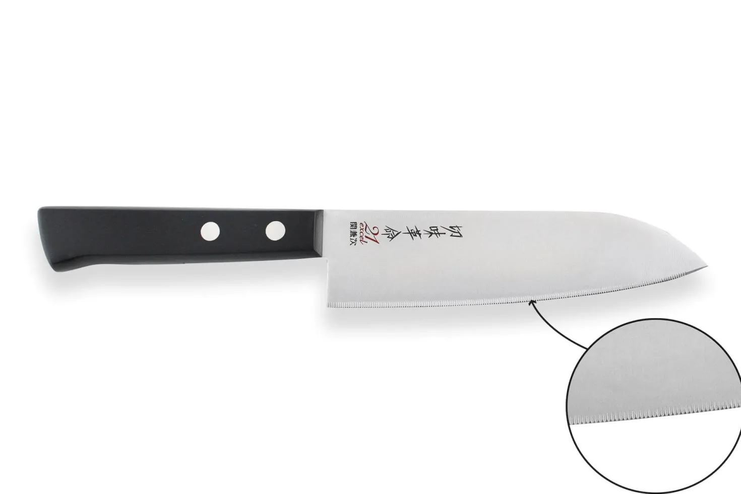 Couteau santoku japonais Kanetsugu Rev 21 lame 13.5cm micro dentée