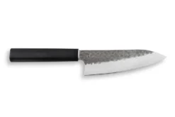 Couteau santoku japonais Shizu Hamono Yamato martelé 16cm manche sombre