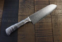 Couteau santoku japonais Tamahagane Bamboo Kyoto lame 17.5cm acier Damas VG5