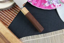 Couteau santoku japonais Tsunehisa SLD Damas bois de rose 16,5cm
