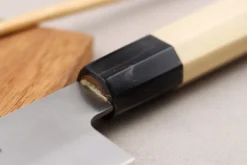 Couteau santoku kiritsuke 18cm japonais artisanal Momotaro Ginsan manche en magnolia