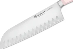 Couteau santoku Wusthof Classic Colour Pink Himalayan Salt forgé lame alvéolée 17cm