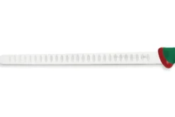 Couteau à saumon professionnel SANELLI Premana lame alvéolée 31cm manche vert