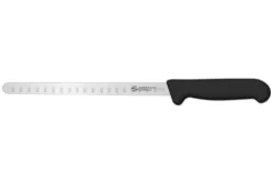 Couteau à saumon professionnel Ambrogio Sanelli Supra alvéolé noir