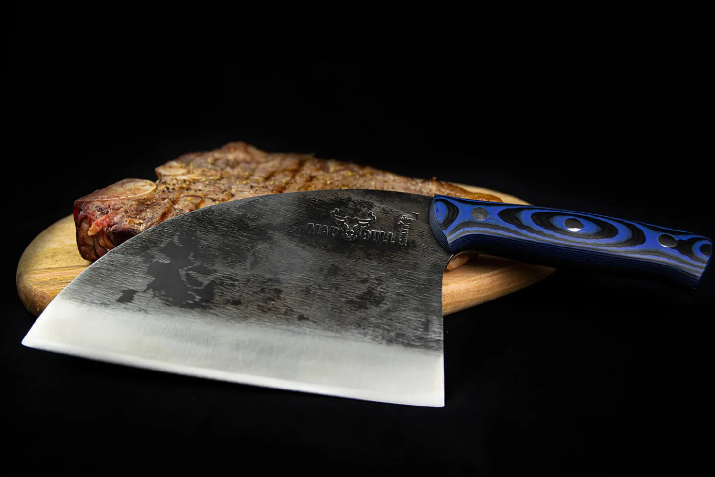 Couteau serbe Samura Mad Bull 18cm manche en G10 et carbone bleu et noir
