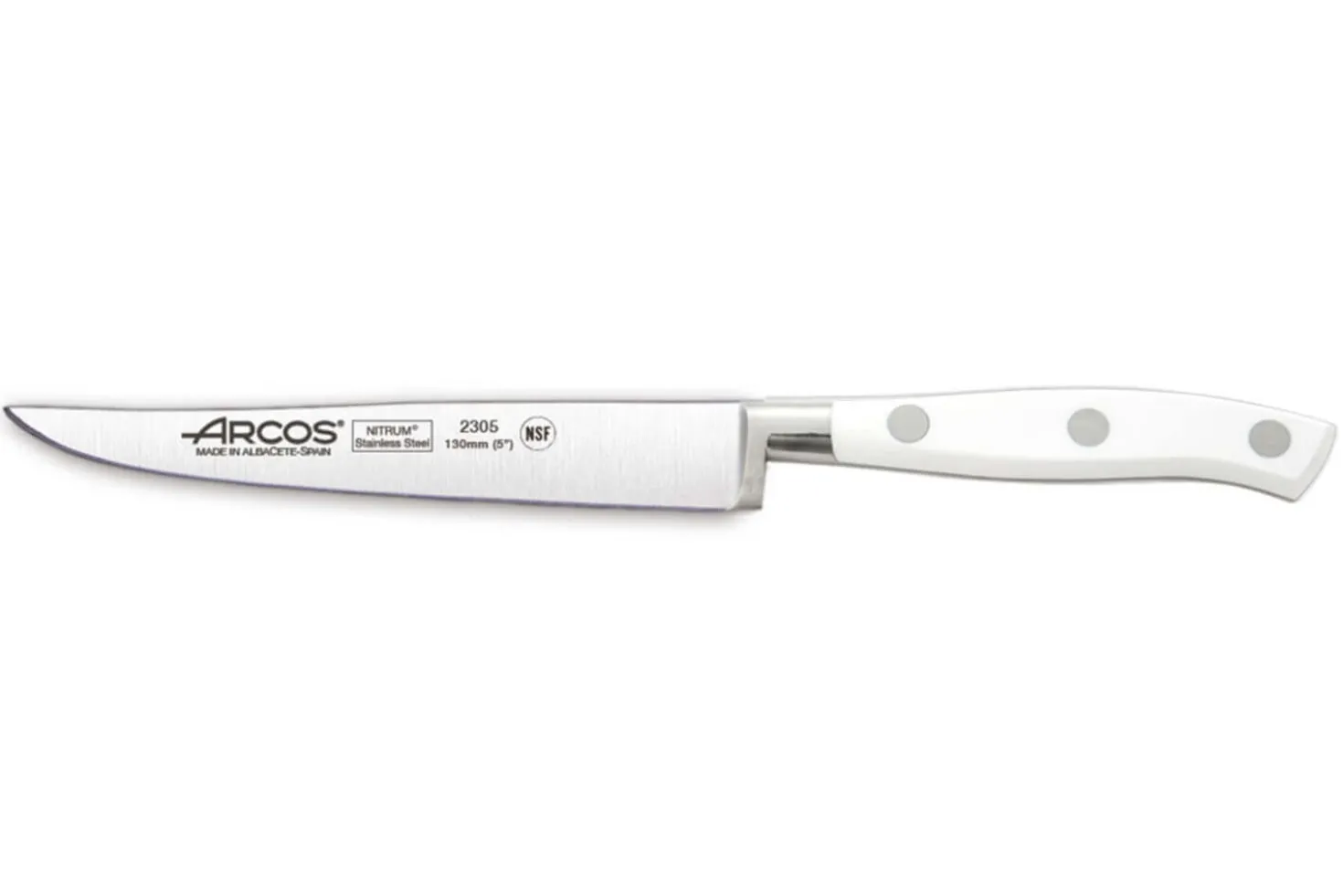 Couteau à steak forgé Riviera White Arcos lame 13cm acier NITRUM®