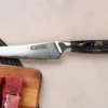 Couteau à steak Wusaki Sakin Damas 10Cr 13cm manche en fibre de carbone et feuille d'or