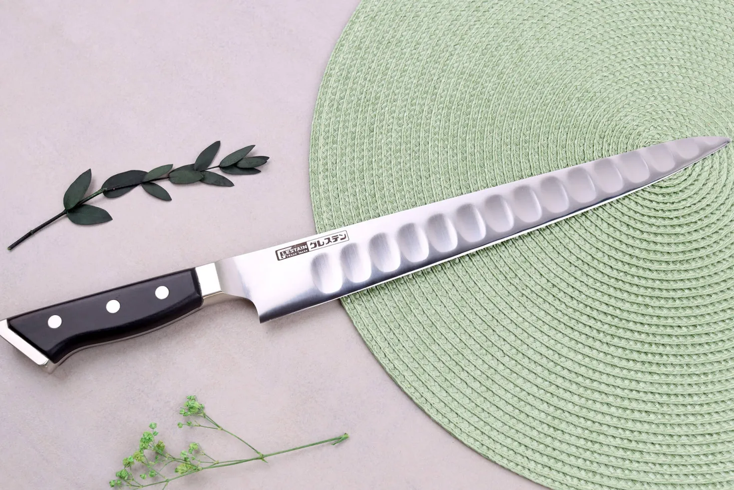 Couteau sujihiki alvéolé japonais Glestain K Series 27cm