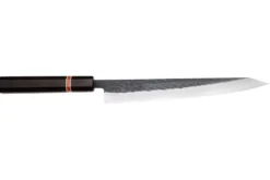 Couteau sujihiki 24cm japonais artisanal Yuzo Black SLD ébène et cognassier