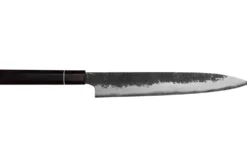 Couteau sujihiki 24cm japonais artisanal Naoki Mazaki WS2 Black Nashiji
