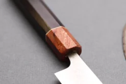 Couteau sujihiki 21cm japonais artisanal Toshihiro Wakui Aogami 2 damas laminé