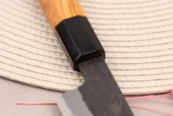 Couteau sujihiki 24cm japonais artisanal Hinoura Mutsumi Ajikataya Black Nashiji