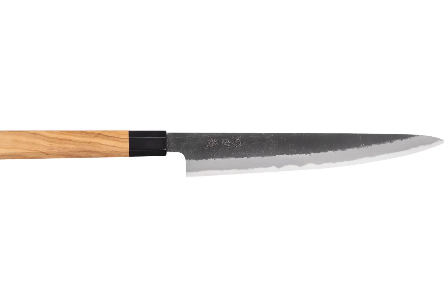 Couteau sujihiki 24cm japonais artisanal Hinoura Mutsumi Ajikataya Black Nashiji