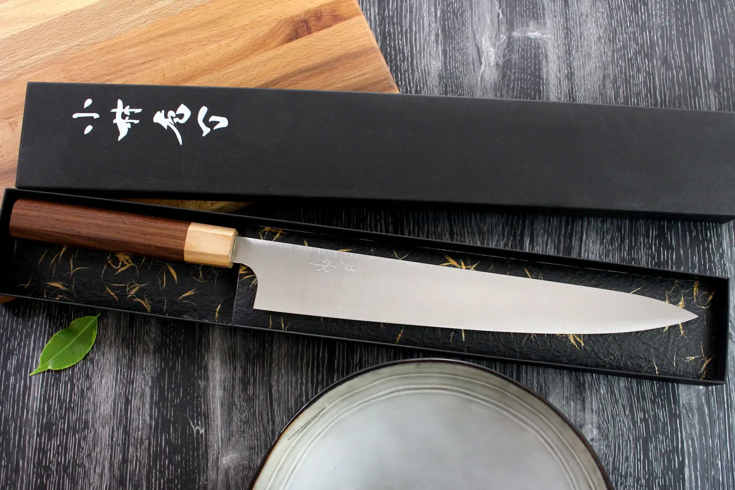 Couteau sujihiki japonais artisanal Kei Kobayashi SG2 Octogone 27cm