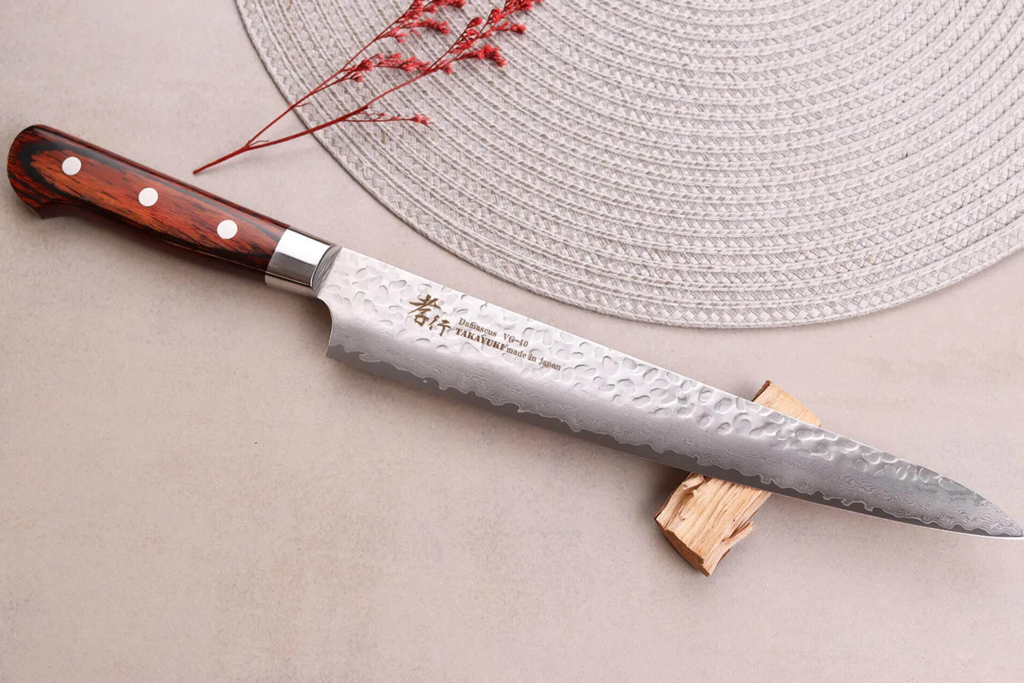 Couteau sujihiki japonais 24cm Sakai Takayuki Damascus Western 33 couches