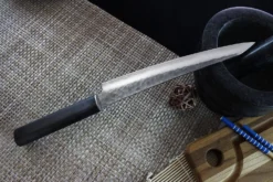 Couteau sujihiki japonais Shizu Hamono Yamato martelé 20cm manche sombre