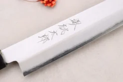 Couteau sujihiki kiritsuke 24cm japonais artisanal Momotaro Ginsan manche en magnolia