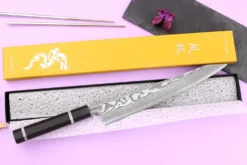 Couteau sujihiki kiritsuke 27cm japonais artisanal Yuzo Kanko Damas SG2