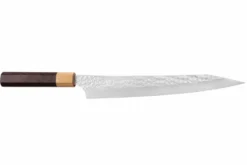Couteau sujihiki kiritsuke japonais artisanal martelé Yu Kurosaki senko 24cm acier SG2