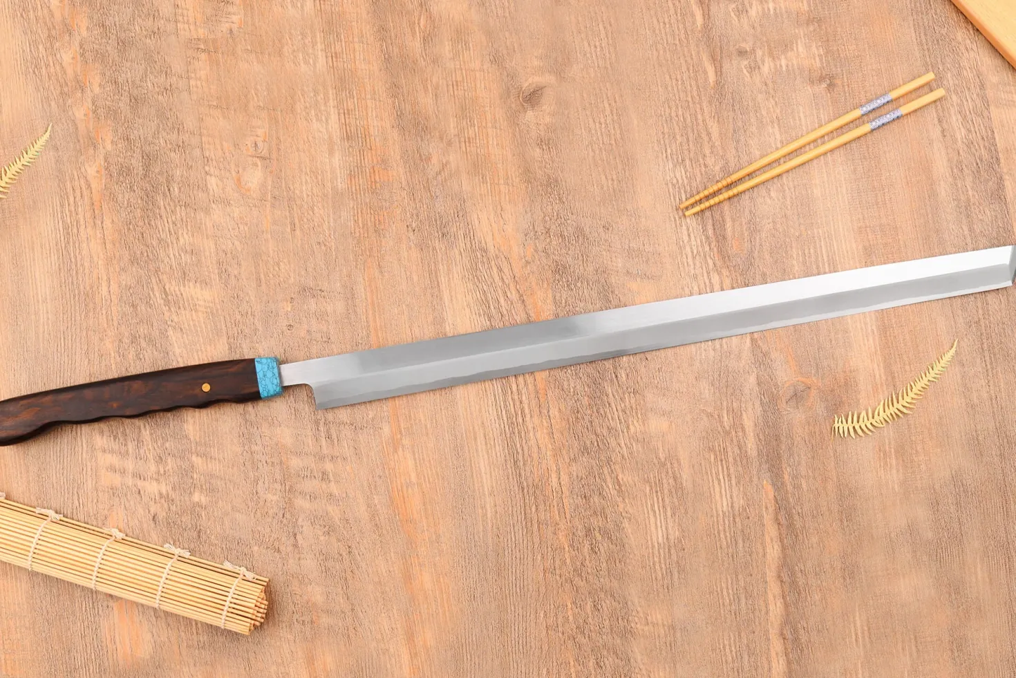 Couteau à thon maguro 54cm japonais artisanal Nakamura WS2 avec saya