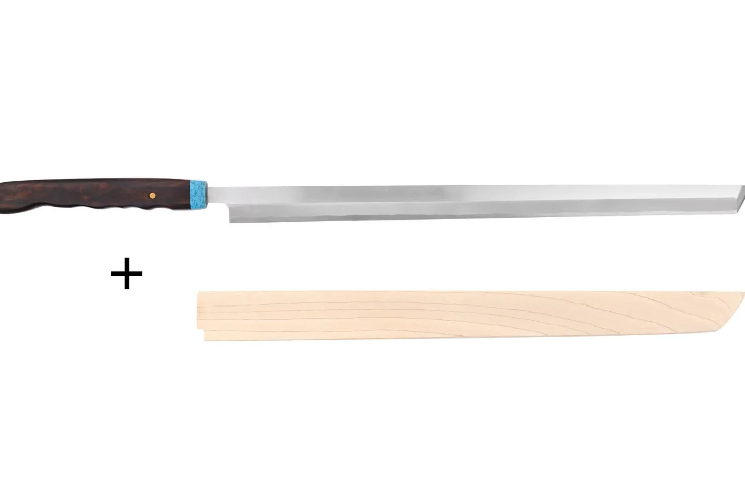 Couteau à thon maguro 54cm japonais artisanal Nakamura WS2 avec saya