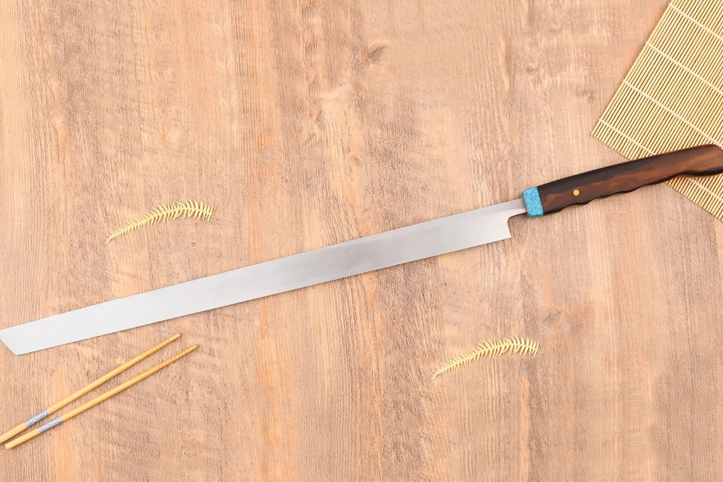 Couteau à thon maguro 54cm japonais artisanal Nakamura WS2 avec saya
