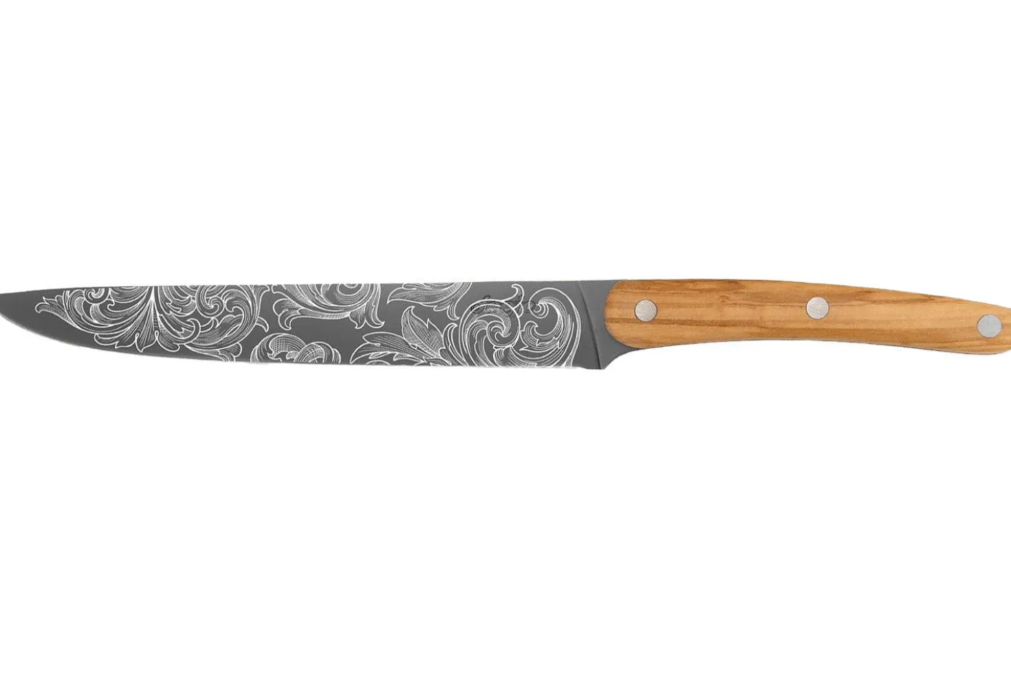 Couteau tranchelard Deejo Floréal 20cm manche en bois d'olivier