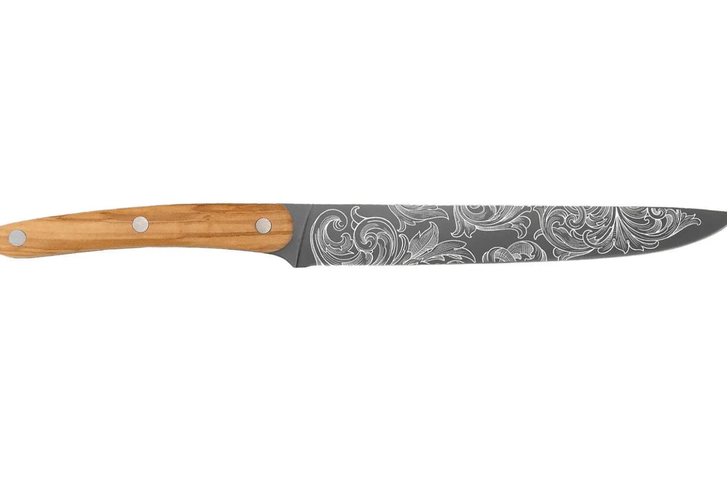Couteau tranchelard Deejo Floréal 20cm manche en bois d'olivier