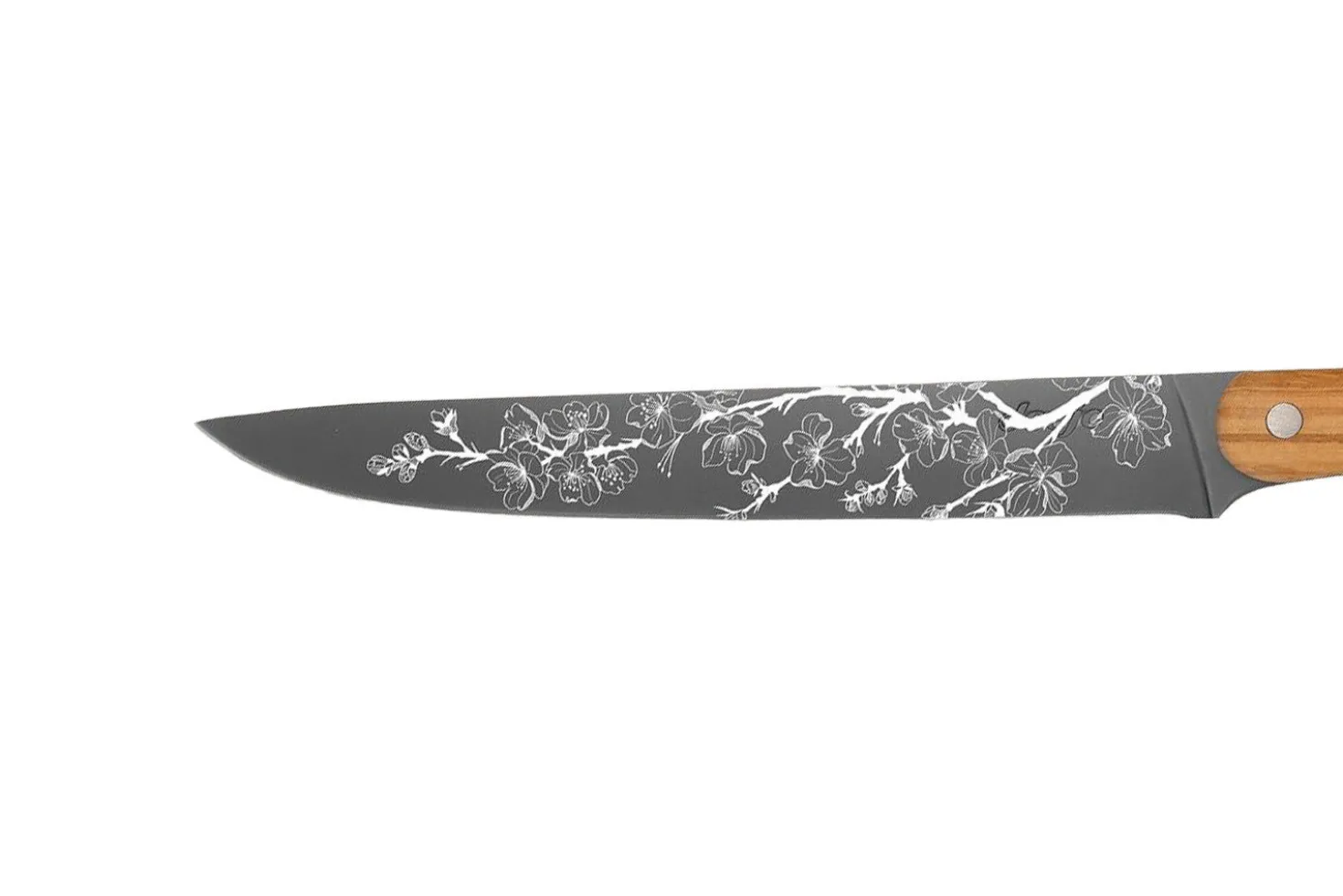 Couteau tranchelard Deejo Sakura 20cm manche en bois d'olivier