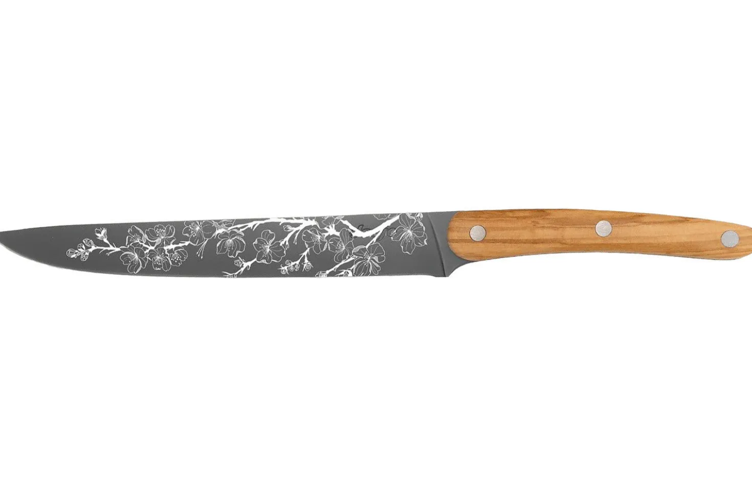 Couteau tranchelard Deejo Sakura 20cm manche en bois d'olivier