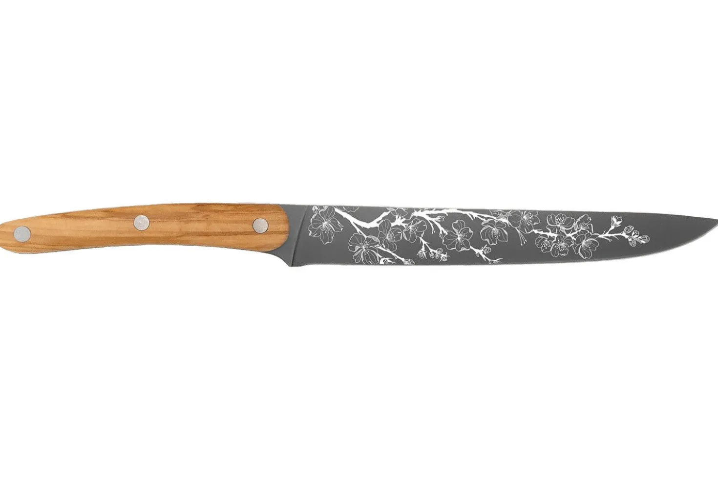 Couteau tranchelard Deejo Sakura 20cm manche en bois d'olivier