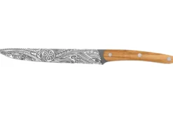 Couteau tranchelard Deejo Triskell 20cm manche en bois d'olivier