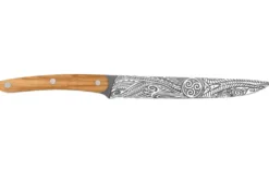 Couteau tranchelard Deejo Triskell 20cm manche en bois d'olivier