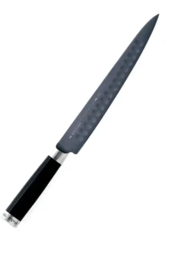 Couteau à trancher Kai Michel Bras n°3 23cm acier inox SG2 alvéolé + fourreau en bois