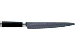 Couteau à trancher Kai Michel Bras n°3 23cm acier inox SG2 alvéolé + fourreau en bois