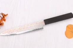 Couteau universel 15cm japonais artisanal Hatsukokoro Hayabusa Rainbow Damas