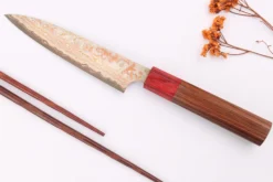 Couteau universel 13cm japonais artisanal Takeshi Saji VG10 Rainbow Nashiji