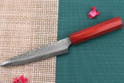 Couteau universel japonais artisanal Kei Kobayashi SG2 Damas Heptagone 15cm